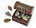 DANCING BEAR Fool's Gold Pyrite Nuggets in Treasure Chest, Bonus: 3 Arrowheads and Educational ID Card, Great Birthday Gifts for Kids and Adults, Crystal Healing, Positive Energy, Good Luck, Brand