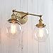 Permo Double Sconce Vintage Industrial Antique 2-Lights Wall Sconces with Dual Mini 5.9