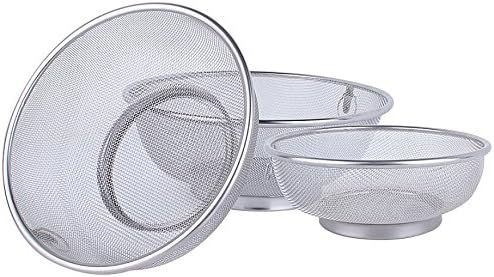 3 Piece YIYATOO Colander,Micro-perforated Stainless Steel Strainer Washer Set of 3