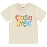 VISGOGO Newborn Baby Girl Boy Romper Cousin Crew Printed Lil Cousin Bodysuit Toddler Big Cousin Summer Shirt Tops