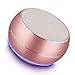 Portable Bluetooth Speakers-Lenrue Mini Wireless Outdoor Rechargeable Speakers with LED,Built-in-Mic,Handsfree Call,AUX Line,TF Card,HD Stereo Sound and Bass for Iphone Ipad Android Phone Rose Gold