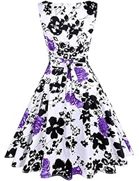 Vestido de cóctel para damas, estilo clásico de 1950 con estampado floral por OTEN