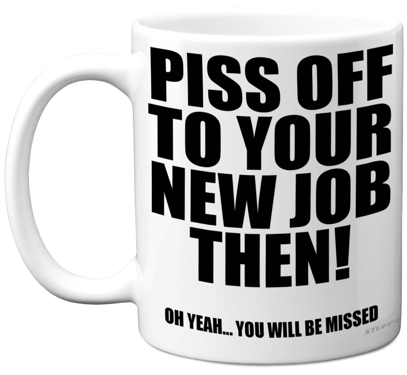 Stuff4 Leaving Gifts for Men or Women - New Job - 11oz Ceramic Dishwasher Safe Mugs Leaving Presents for Colleagues, Funny Gifts Men Women, New Job Black