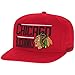 NHL Chicago Blackhawks Men's High Box Flat Brim Snapback Cap, One Size, Red