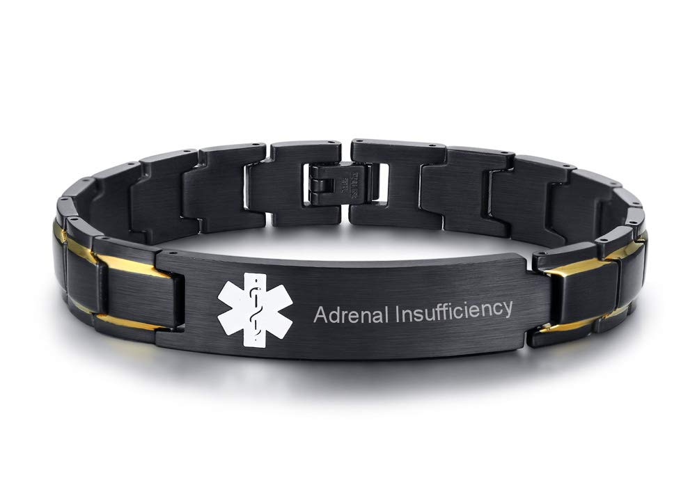Leather Diabetic Emergency Bracelet Medical Identification