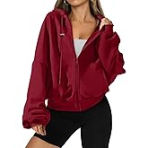UNCOOYEE Womens Zip Up Hoodies Oversized Workout Sweatshirts Fall Fashion 2025 Casual Fleece Y2k Jackets Winter Fall Clothes