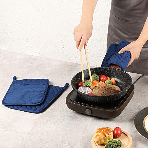 VEIKERY Oven Pot Holder with Pocket 100 Cotton Heat Resistant Coaster