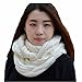 NEOSAN Womens Thick Ribbed Knit Winter Infinity Circle Loop Scarf Twist White