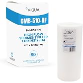 Genuine Viqua CMB-510-HF Sediment Filter 5 Micron 4.5" x 10" | Fits IHS12-D4, VH200-F10 &amp; standard 10-in. housings; whole house water filter replacement for sediment reduction