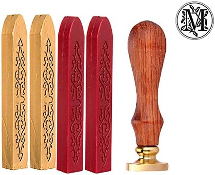 4 Pcs Retro Sealing Wax and 1 Pcs Word M Seal Stamp for Postage Letter Wedding Mixcolor Sealing Wax Sticker Set