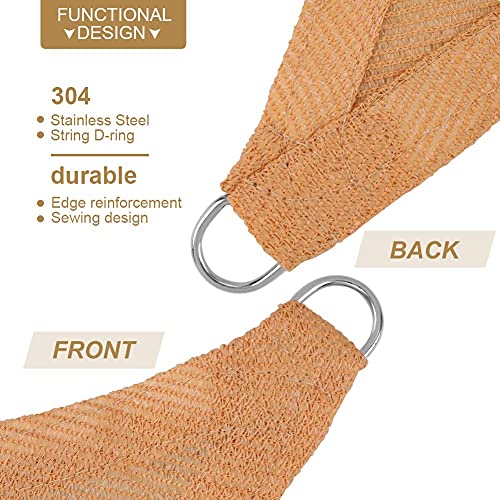 HALOVIE Vela de Sombra, Vela de Sombra Rectangular 3 x 2 Metros Toldo Vela Protección Rayos UV Parasol de Lona Toldo Transpirable para Patio, Exteriores, Jardín, Terraza, Balcón