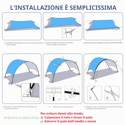 Flycoop Beach Umbrella with UPF 50+ UV Protection, Compact and Portable with 360° Ventilation, Windproof Ropes and Stakes for Family, Travel, Backyard, Park Shade