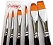 Long Handle Artist Paint Brushes - Set of 6 - Professional Quality. Use with Watercolor, Oil, and Acrylic Paints.