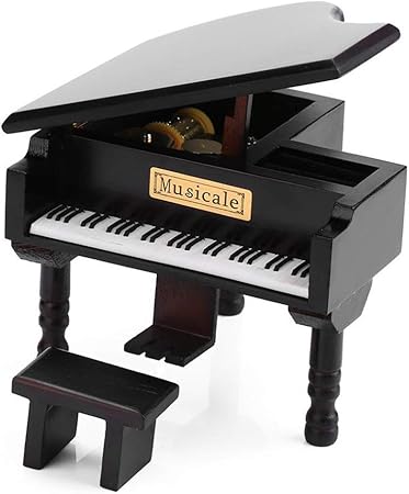 LHs stores Caja Musical Caja de música en Forma de Gran Piano de Madera con pequeño