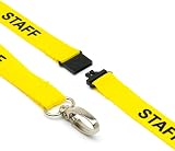 CKB LTD Yellow Staff Lanyards Breakaway Safety Lanyard 1.5cm x 51cm Pack of 10 view 3