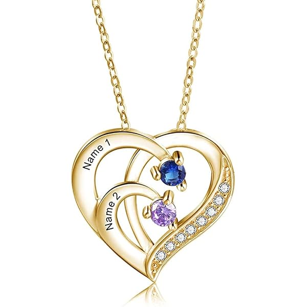 Personalized Birthstone Necklace For Women – Custom Name & Stone Drop Pendant Mother’s Gift - View #4