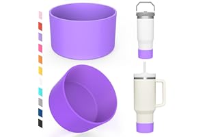 Airboat Upgrade 2PCS Protective Silicone Boot Bumper for Stanley Quencher Adventure 40oz 30oz IceFlow 20oz 30oz Tumbler, Water Bottle Bottom Sleeve Cover Accessories for Stanley Mug Cup(Light Purple)