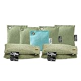 9-Pack Activated Bamboo Charcoal Bags, Air Purifying Bags for Home and Car, Green Charcoal Deodorizer Bags for Big & Small Spaces, 50-g, 100-g and 60-g Natural Odor Absorber Bags Included