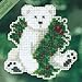 Mill Hill Holiday Polar Bear Beaded Counted Cross Stitch Ornament Kit 2010 Winter Holiday MH18-0306
