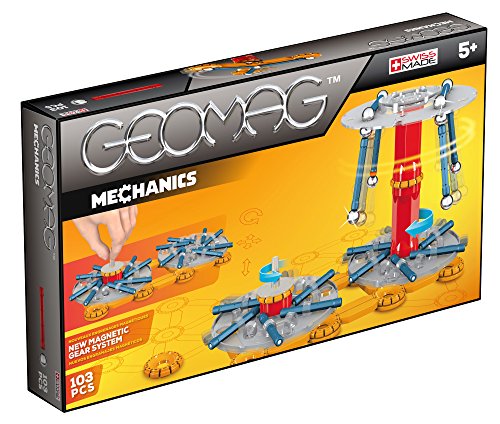Geomag Mechanics Kit (103 Piece), Blue/Orange/Red, One Size