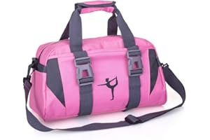 WVMKOR Small/Large Dance Duffle Bag For Girls Sport Gym Bags For Women Yoga Bag (Pink, Small)