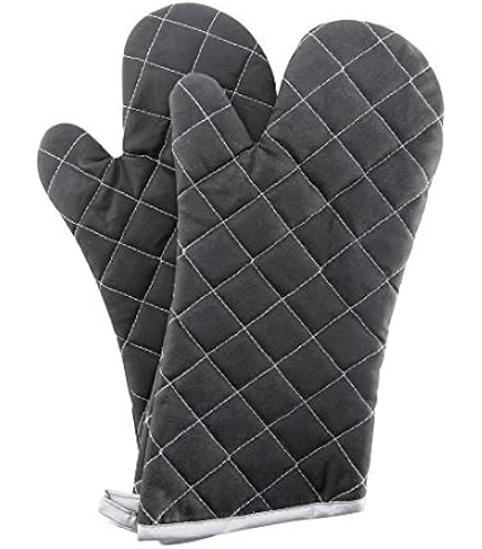 AVACRAFT Heat Resistant Oven Mitts Pair - 500°F Safe, 100% Cotton With Silicone Grip, Red Kitchen Mittens