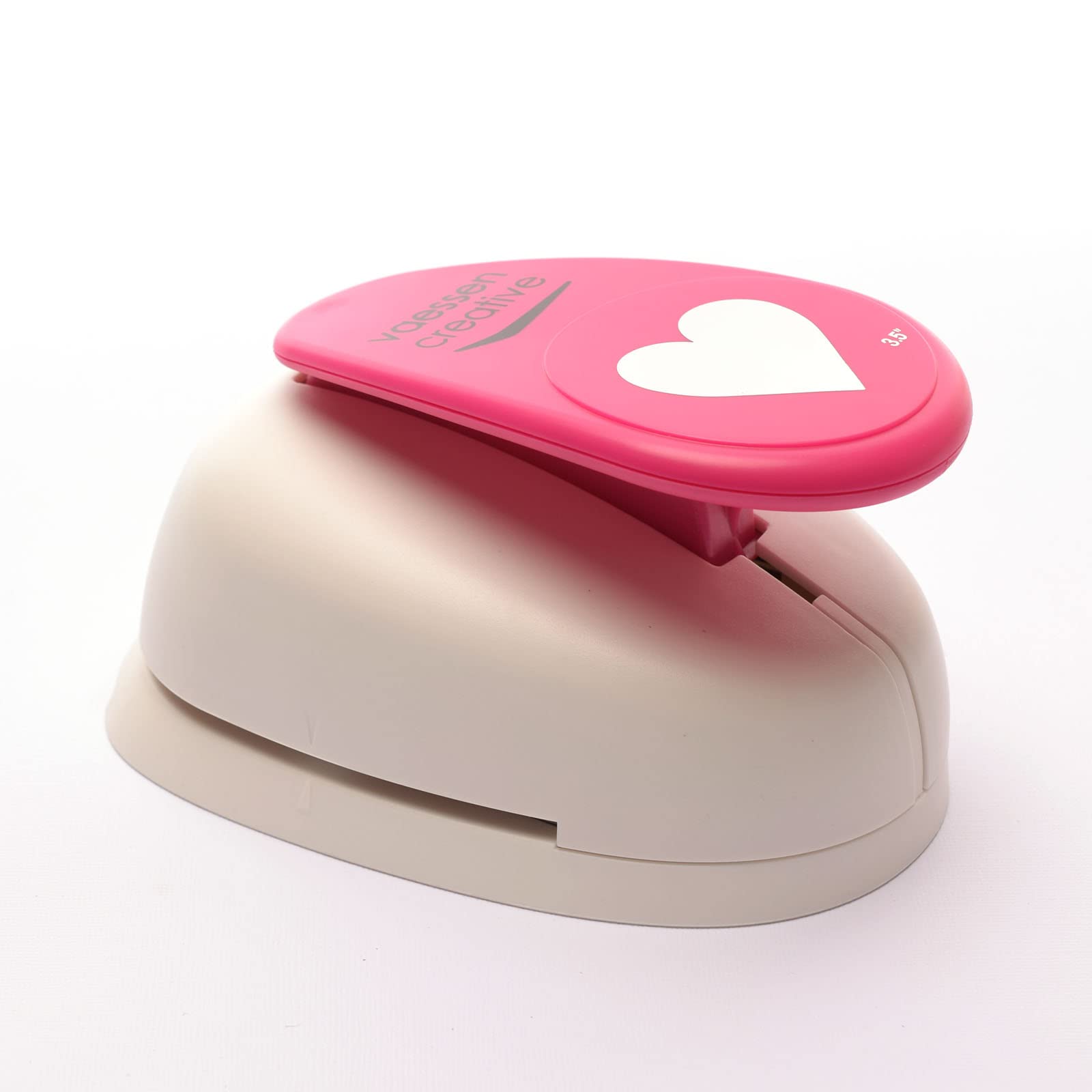 Vaessen Creative Craft Paper Punch - Heart - 7,9 x 8 cm - Circle Cutter for Crafting and Card Making, White/Pink — image 1