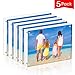 Meetu Acrylic Picture Frame 4x6,Clear Freestanding Double Sided 20mm Thickness Frameless Magnetic Photo Frames Desktop Display with Gift Box Package(5 Pack)