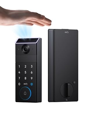 eufy FamiLock S3 Smart Lock With Palm Vein Recognition - Keyless Entry Door Lock for Front Door, 3-in-1 Wi-Fi Keypad Deadbolt+ 2K HDR Camera+ Doorbell, ANSI/BHMA Grade 1, Motion Sensor, No Monthly Fee