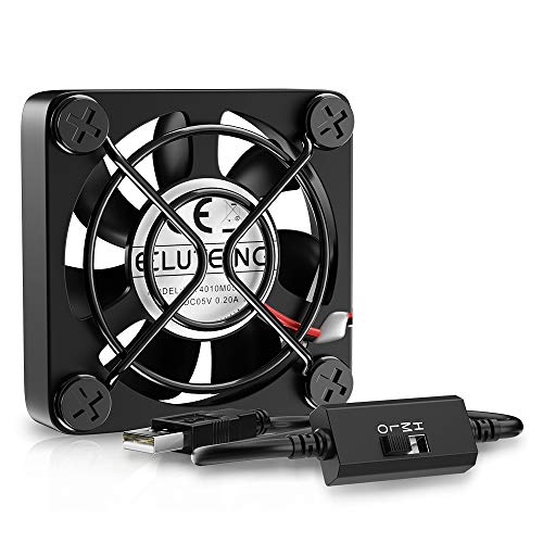 ELUTENG 40mm USB Fan with 3 Speed Control USB Ventilator 5V Max 5300RPM High Flow VR Cooling Fan Compatible for Receiver DVR Playstation Xbox Computer Cabinet Cooling