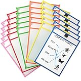 Clipco Dry Erase Pocket Sleeves Assorted Colors