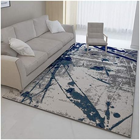 DAMENGXIANG Blue Gray Abstract 3D Printing Soft Carpet For Living Room Coffee Table Bedroom Non-Slip Floor Mat Home Decor Foot Pad 60×90Cm
