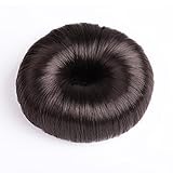 Creazy Women Synthetic Fiber Hair Bun Donuts Ring Blonde Hair Extension Wig (dark coffe)