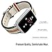 MoKo Compatible Band Replacement for Apple Watch 42mm 44mm Series 5/4/3/2/1, Soft Canvas Fabric Replacement Sports Strap + Watch Lugs - Black & White & Brown & Red (Not fit 38mm 40mm Versions)