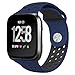 NO1seller Top Fitbit Versa Bands for Women Men Small Large, Soft Silicone Sport Strap Replacement with Ventilation Holes for Fitbit Versa Fitness Smart Watch (Obsidian/Black, Small:5.5-6.7