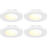 JULLISON 4 Inch Small Flush Mount Ceiling Light: LED Mini Surface Mount Light for Bedroom, Hallway, Kitchen,120V, 60W,5CCT Selectable, ETL, Wet Rated, White/4 Packs