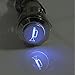 Etopars™ 12V 5A Car Vehicle Blue LED Light Momentary Speaker Horn Push Button Metal Switch 19mm 5Pin