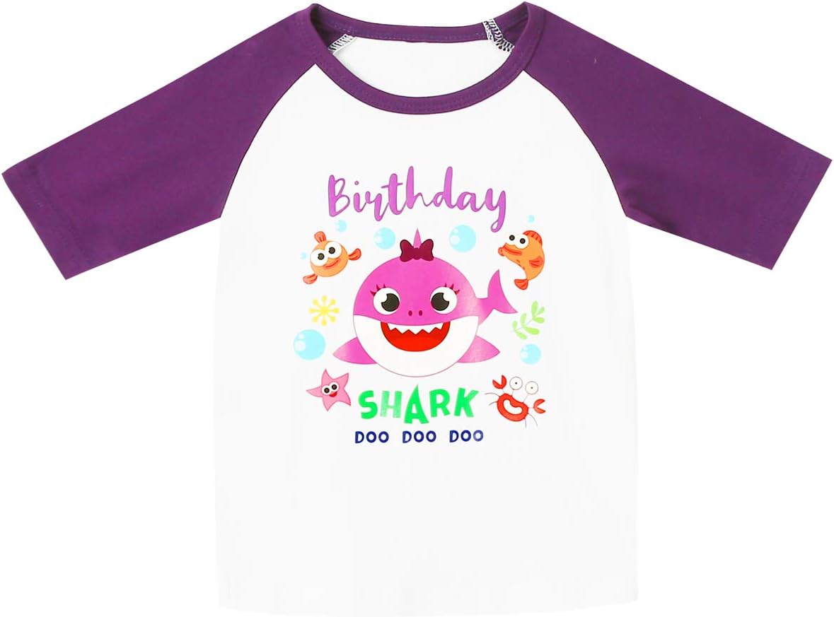 Detigee Shark Doo Doo Baby Boys Girls Tees Toddler Birthday T-Shirts Sets