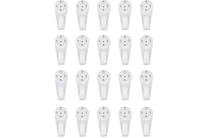20pcs Extra Large Hard Wall Picture Frame Reusable Plastic Hooks Hangers with 4-Pin White Clever and Attractive