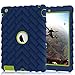 PIXIU Case for iPad 4th genereation, Heavy Duty Shock Absorption Three Layer Armor Protective Defender Case for iPad 2 3 4 Navy Blue