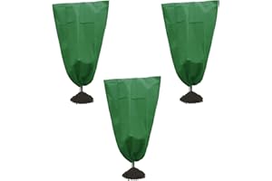 Alpurple 3 Packs Winter Drawstring Plant Covers- 31 x 39 Inch Warm Plant Protection Cover Bags, Frost Cloth Blanket Protecting Fruit Tree Potted Plants from Freezing Animals Eating