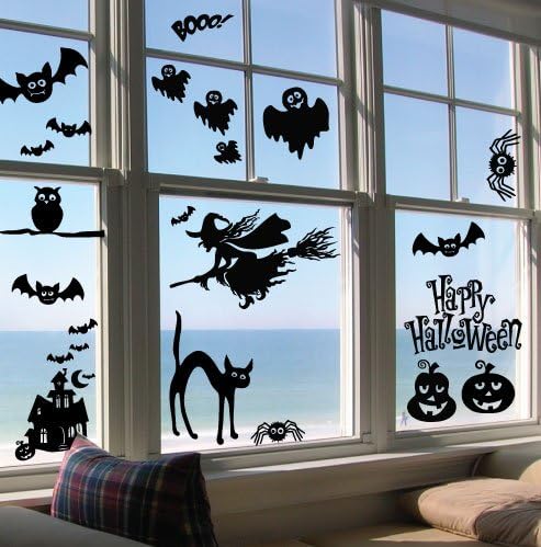 STICKTAK STICKERS Large Halloween Witch Party Removable Vinyl Art Wall Stickers/Decals - 26pcs set - ST1014 - AUSTRALIAN MADE - GENUINE HANDMADE PRODUCT IS SOLD ONLY BY STICKTAK STICKERS STORE