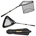 YVLEEN Folding Fishing Net - Foldable Fish Landing Net Robust Aluminum Telescopic Pole Handle and Nylon Mesh 16inch Hoop Size