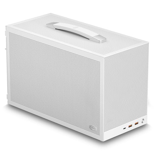CPS K101 MESH GY, ITX PC Case Supports ITX Motherboard, PSU SFX, Maximum Height CPU Heatsink 68 mm, Compatible with 3 Slot Graphics Card Maximum Length 340 mm, Includes PCI-E 4.0 Cable, White