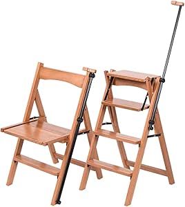 Zxllyntop Escalera del hogar Escalera Doméstica De Madera Maciza Silla