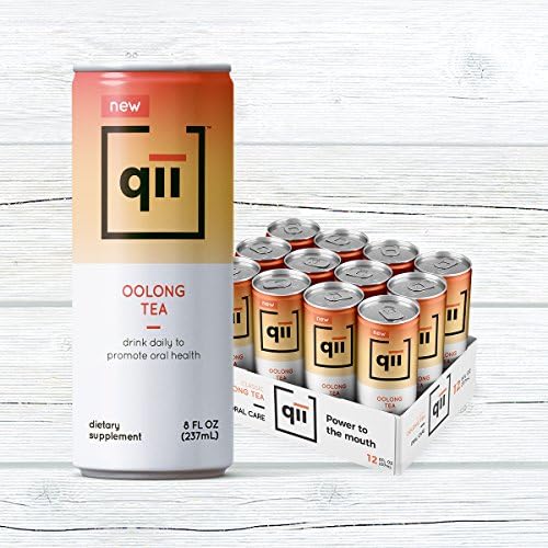 qii Oolong Tea – Removes up to 52% of plaque in one serving, Neutral pH, Sweetened with Xylitol, Dentist-Approved, Brewed with Certified Organic Tea, 30 calories, 12 pack - 8 oz cans