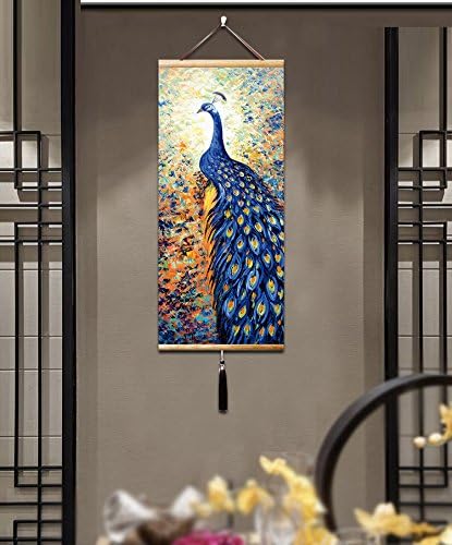 Paintings - Paintings Japanese Wall Scroll Hanging Japanese Scroll Japanese Wall Art Chinese Wall Scroll Asian Scroll Wall Art Peacock Decor Home