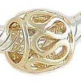 LACY 14K GOLD on 925 Silver Charm BEAD compatible with European Bracelet
