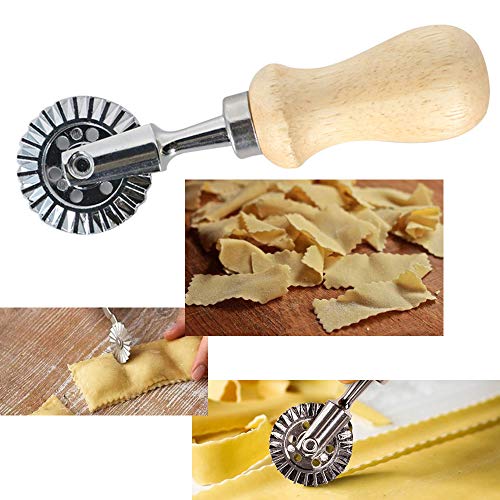 Ravioli Stamp Set, 4-Piece Classical Ravioli Cutter Maker with Wood Handle Pasta Mold Cookie Cutter Tool - Thumbnail 2