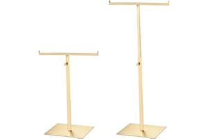uxcell Purse Display Stand T Shaped Metal 2 Pack Adjustable Handbag Rack Double Hook Holder Necklace Organizer for Home Bouti